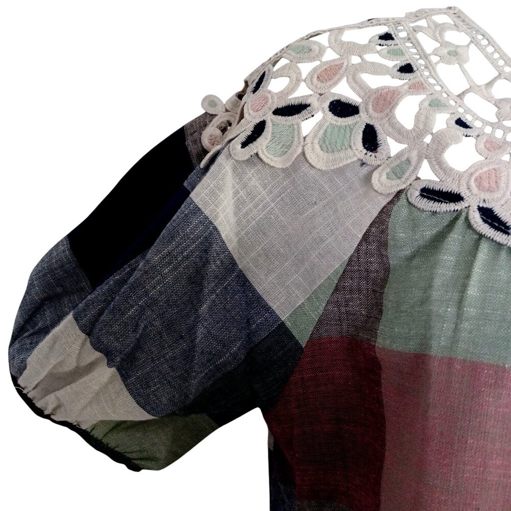 Mystree Patchwork Plaid Boho Cottagecore Crochet … - image 5